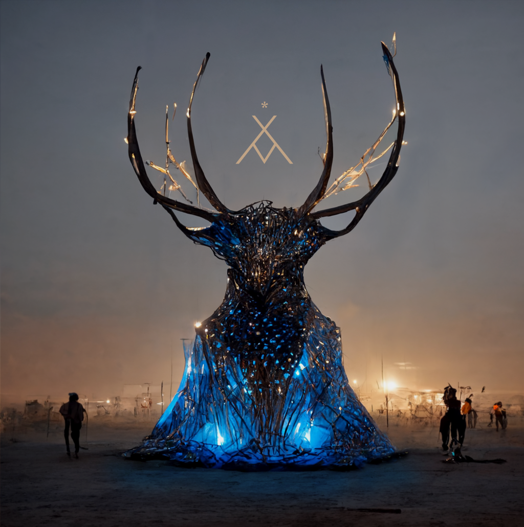 Dream 6 FANTASY BURN 🔥Burn Nights🔥 MAXA 00:00 Inspired by @maxacamp and the legend of the blue deer of Wirarika. They have an amazing programe curated and organised by my talented friend @marcellopisu ✨️ pass by at 9:45 & G. #fantasyburningman #digitalart #creative #design #AI #goddess #creativeprocess #art #camps #mayanwarriors #burningmanart #burningmanphotos #music #burner #burningmanfestival #burningmanfashion #art #artinstallation #techhouse #blackrockdesert #burningman #music #burningmanstyle #burnergirls #housemusic #love #bluedeer #blackrockcity #festival #rave #fantasy