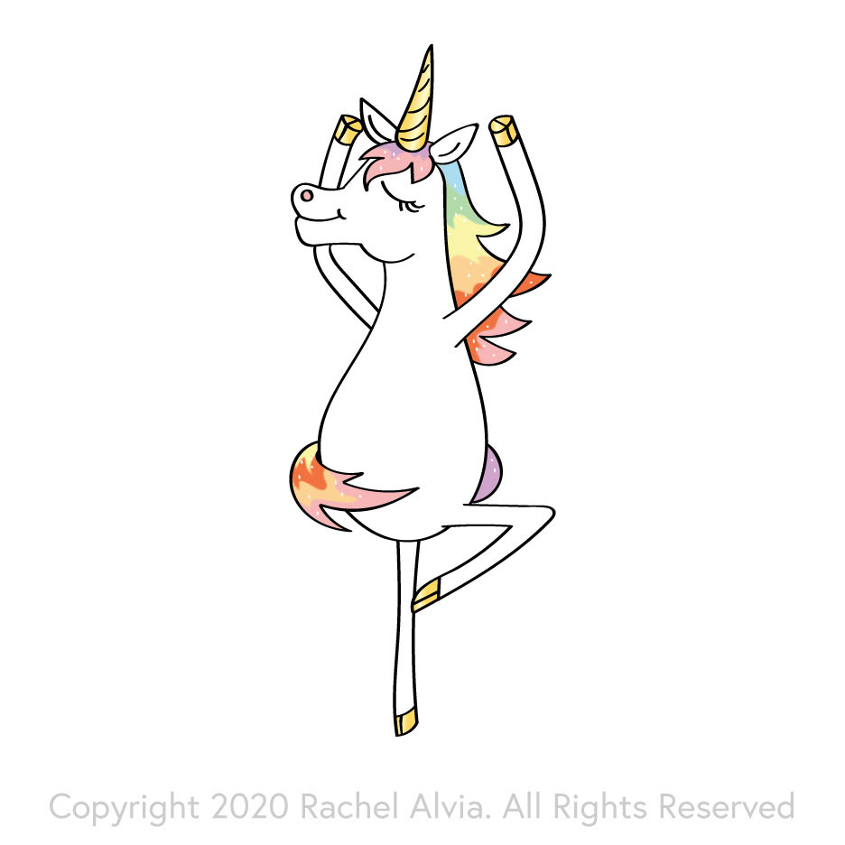 A unicorn in a frozen ballerina pose.  Freelance Illustration I created for Gamely Games Froxen Unicorns.