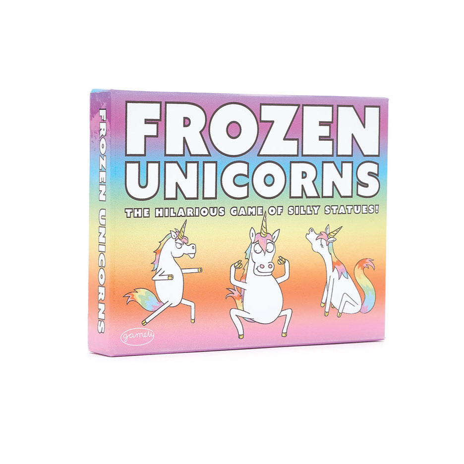 Final retail packaging for the Frozen Unicorns game for Gamely Games with my unicorn illustrations.