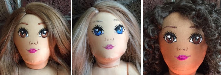 Embroidered Face Designs I collaborated on with a client, and set the files up for mass production for this stuffed toy design.