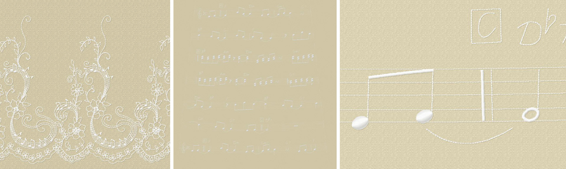 Music embroidery I designed and set up for manufacturing