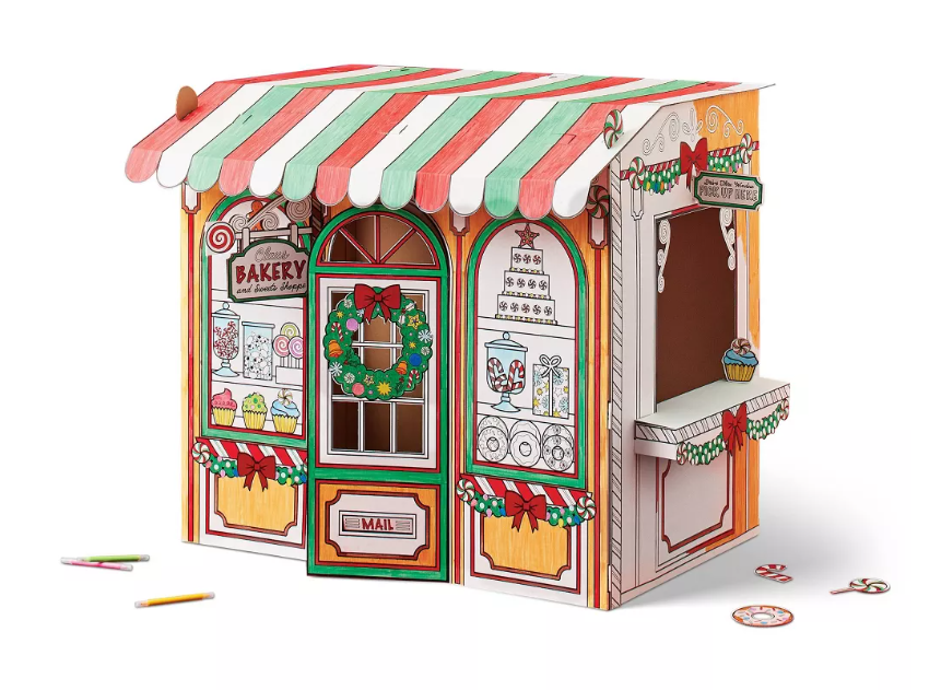 3D Cradboard Structure Building Kit for Target's Mondo Llama brand that I collaborated on.  I did the initial concept rendering, created the dielines and specifications for manufacuring and created the flat line art.  Thus is an image of the house assembled and colored by the consumer.