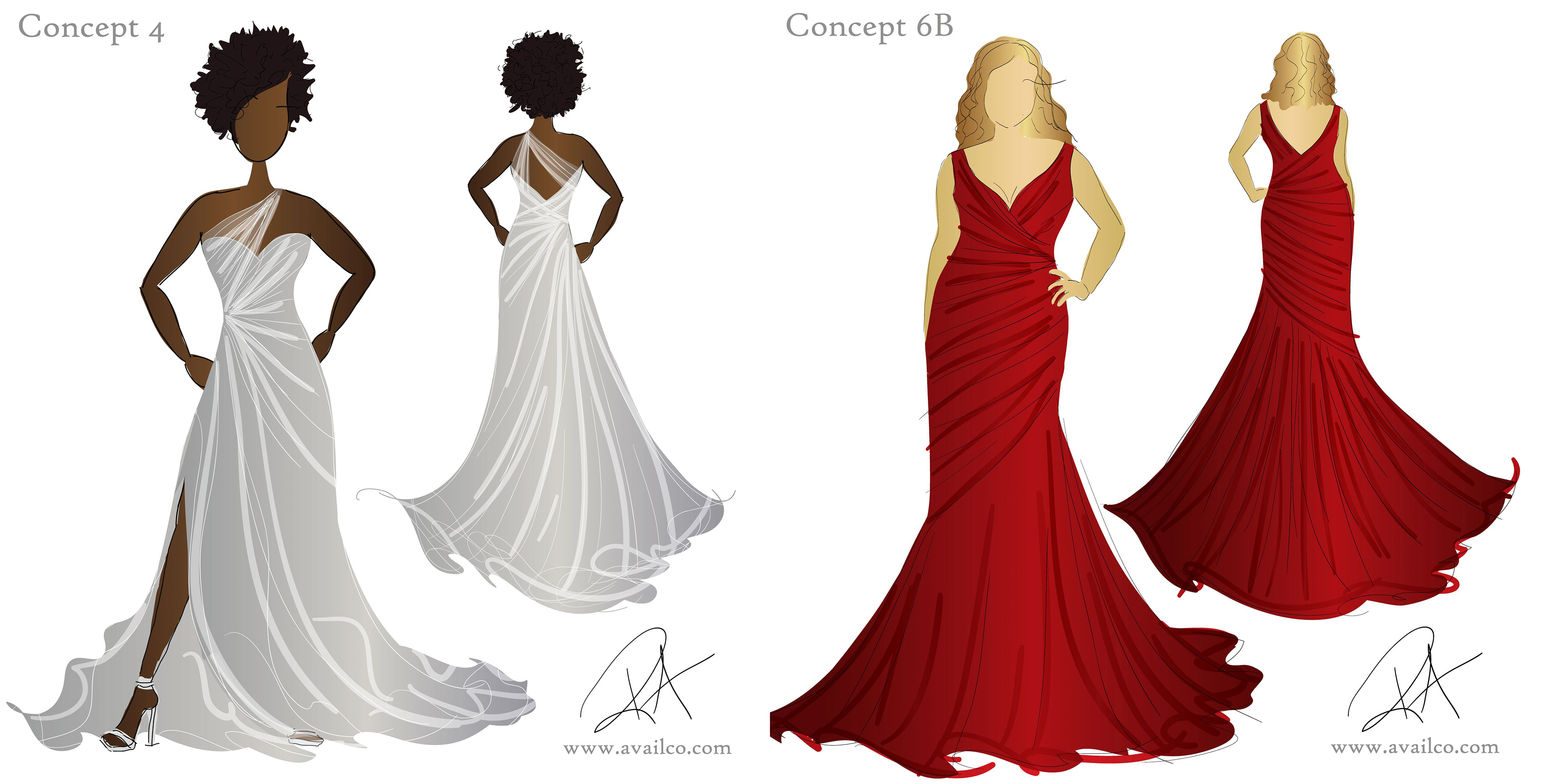Wedding Dress fashion design.  I worked on this gown from concepting and sketching through to production, creating patterns, selecting materials and creating the beadwork design as well.