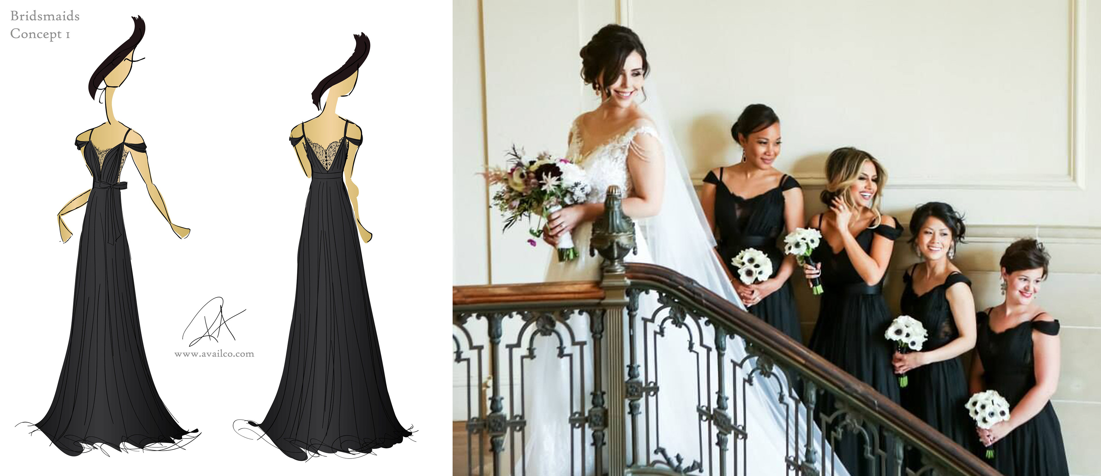 Wedding Dress fashion design.  I worked on this gown from concepting and sketching through to production, creating patterns, selecting materials and creating the beadwork design as well.