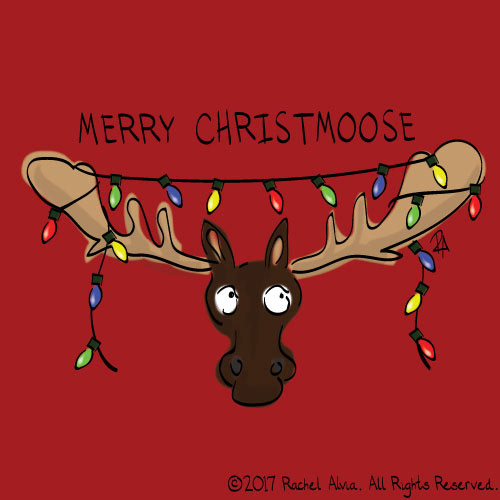 Merry Christmoose illustration I created.  Freelance illustrator focusing on kid's, children's and baby cartoons and illustrations.