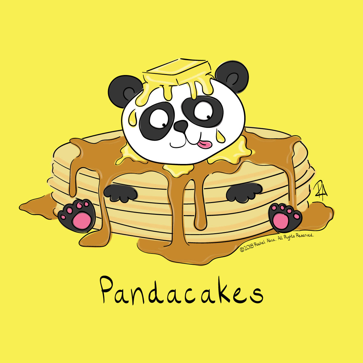 Panda Pancakes illustration I created.  Freelance illustrator focusing on kid's, children's and baby cartoons and illustrations.