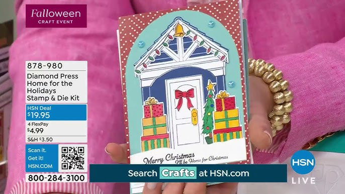 The card making kit I designed being shown live on HSN.  As a freelancer, I collaborated with internal teams at Diamond Press to create the artwork, dies and specifications for manufacturing.