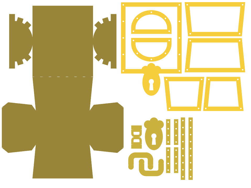 Flat vector dielines and pieces SVG file I designedand created for cutting on the cricut machine.  