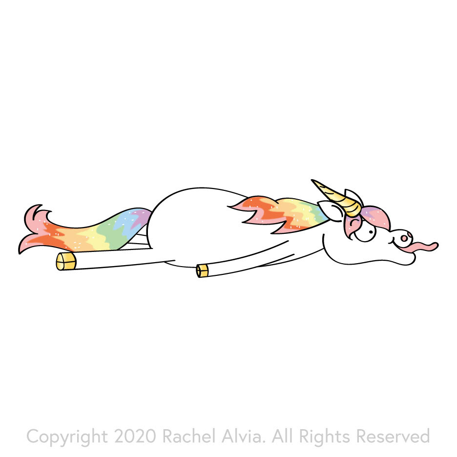 A unicorn in a frozen snake pose.  Freelance Illustration I created for Gamely Games Froxen Unicorns.