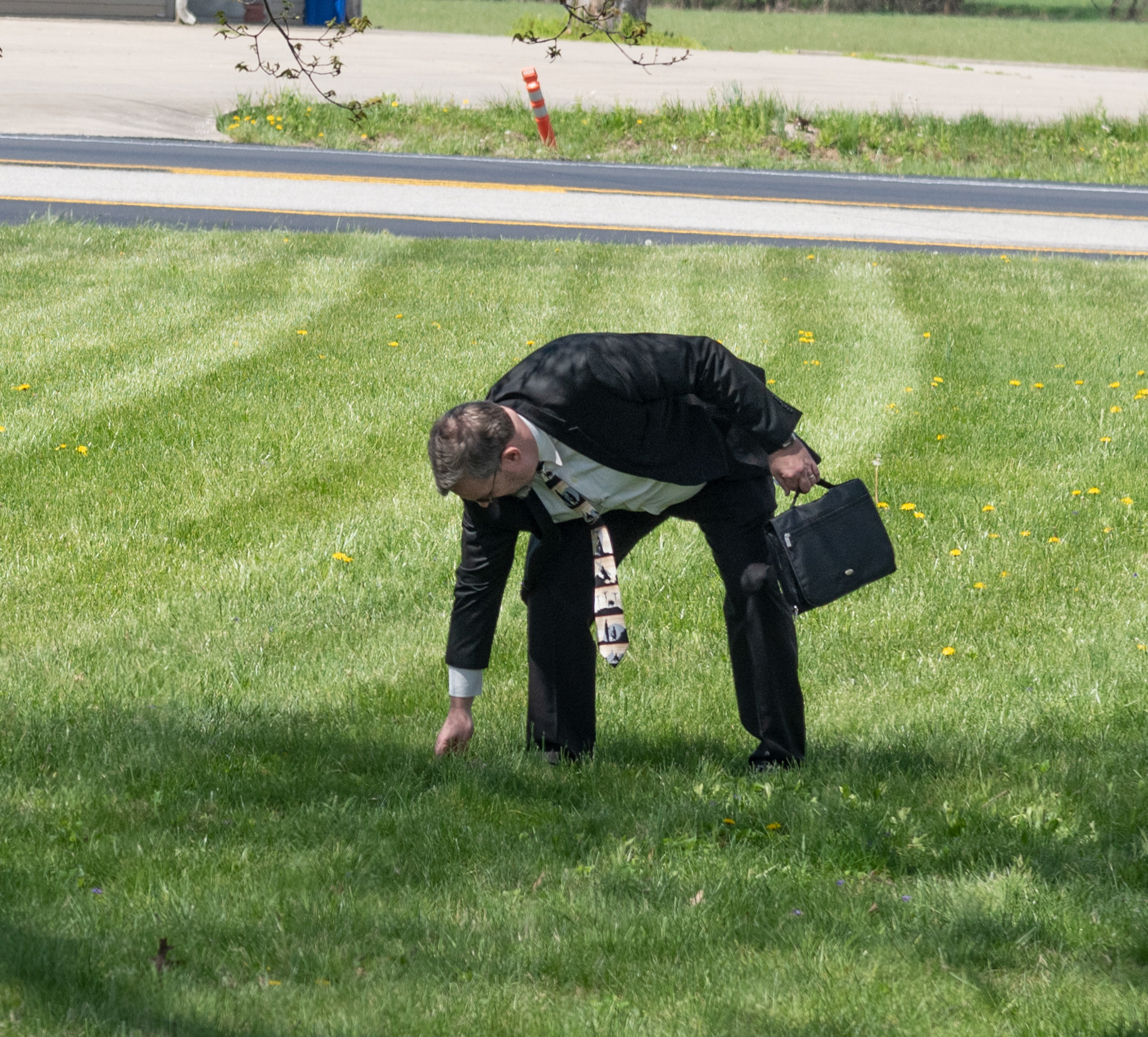 Even Barry likes an egg hunt.