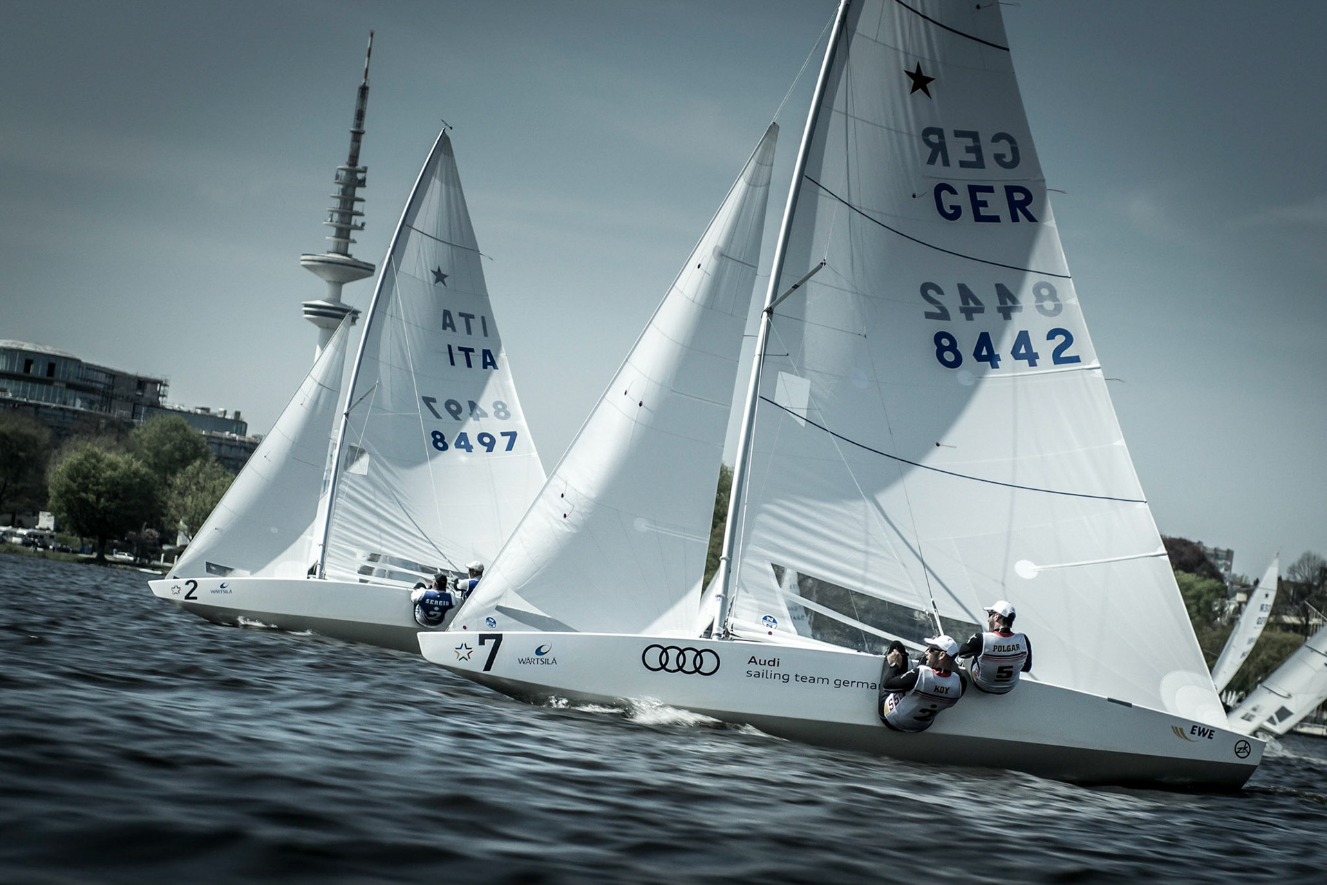 Bow no: 007 // Sail: GER 8442 // Skipper: Johannes POLGAR // Crew: Markus KOY; Bow no: 002 // Sail: ITA 8497 // Skipper: Diego NEGRI // Crew: Sergio LAMBERTENGHI