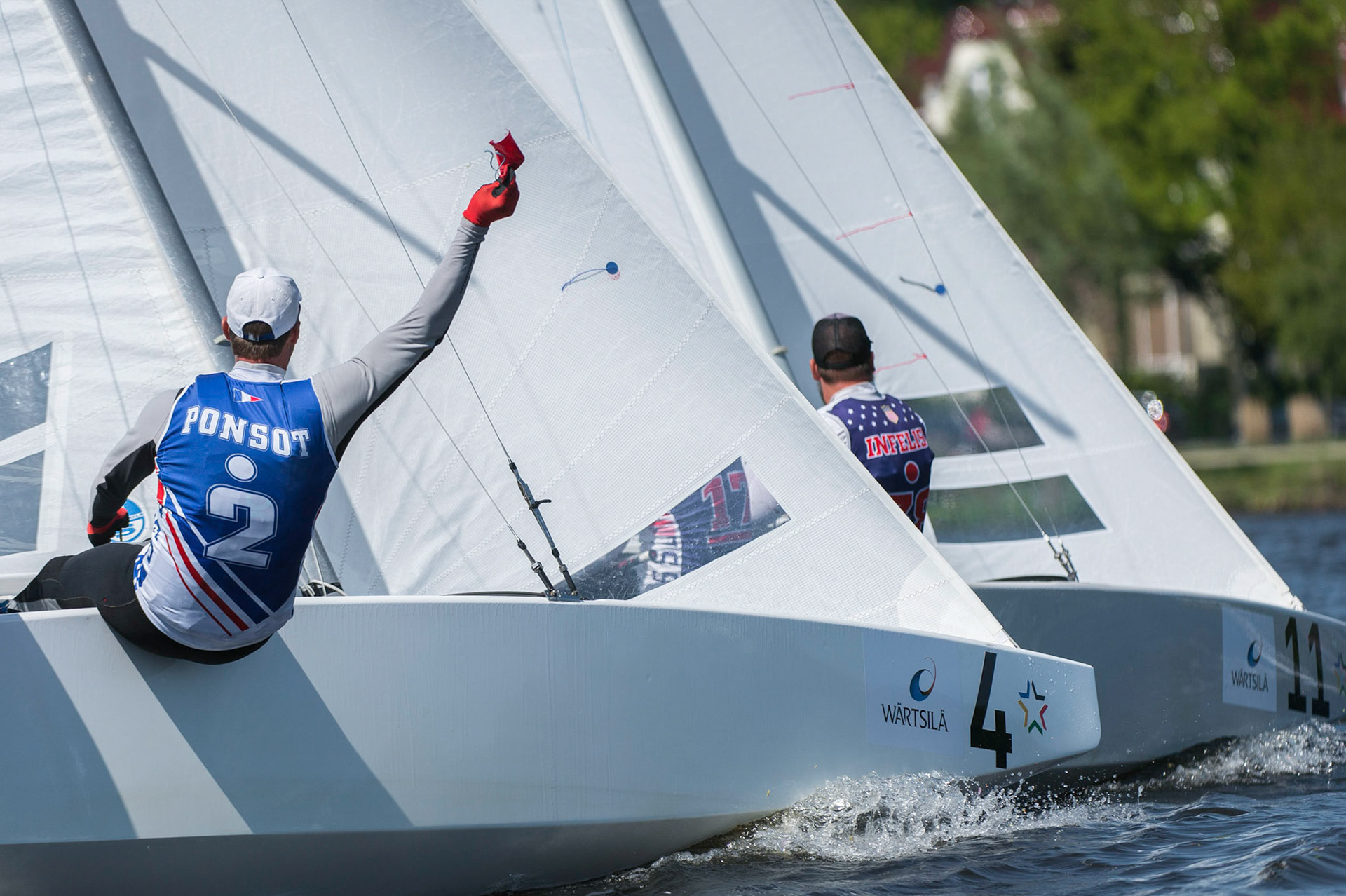 Bow no: 004 // Sail: FRA 8237 // Skipper: Xavier ROHART // Crew: Pierre-Alexis PONSOT; Bow no: 011 // Sail: USA 8323 // Skipper: Eric DOYLE // Crew: Payson INFELISE