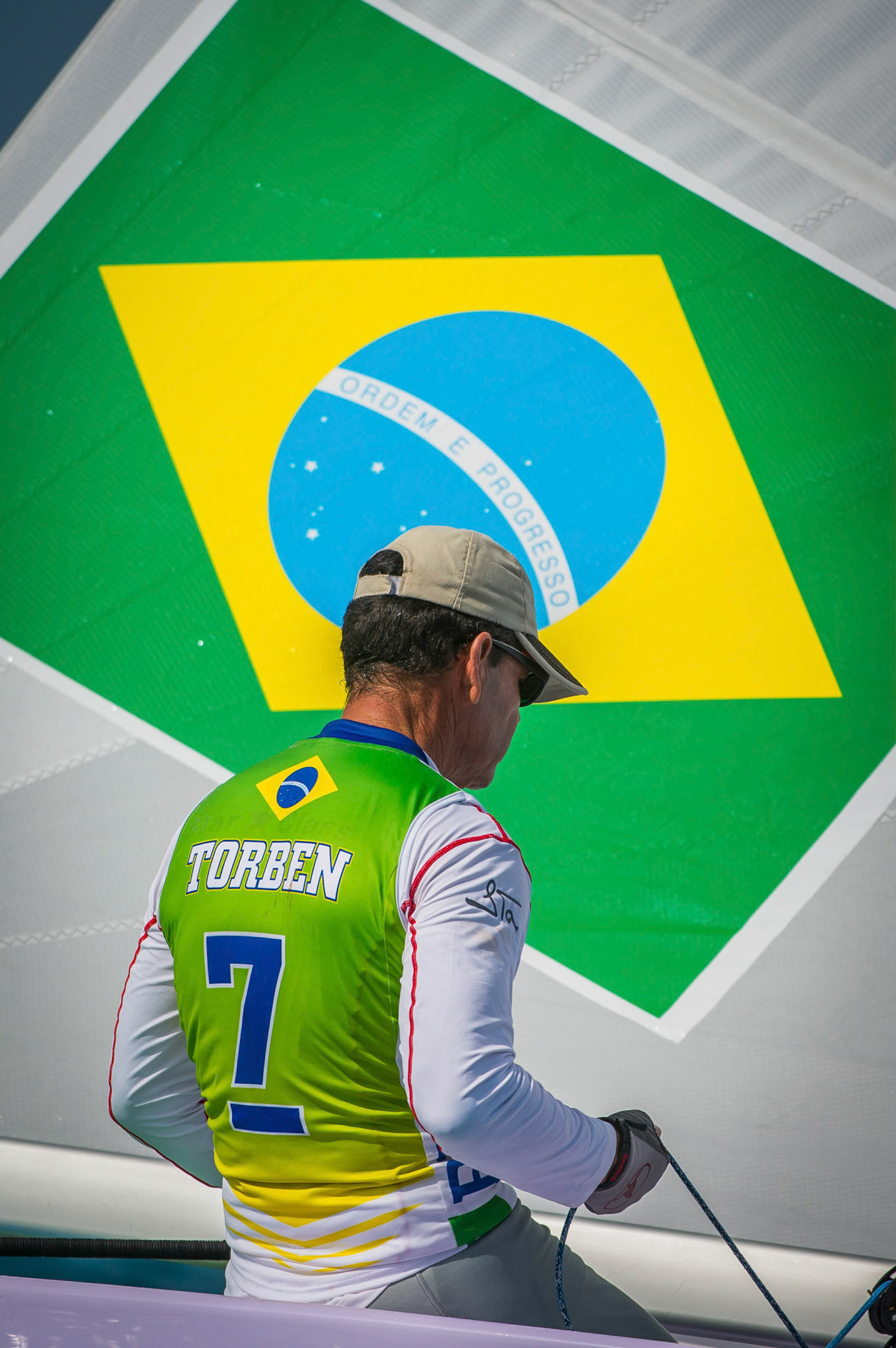 Bow: 09 // Sail: BRA 8510 // Skipper: Torben Grael BRA // Crew: Guilherme de Almeida BRA