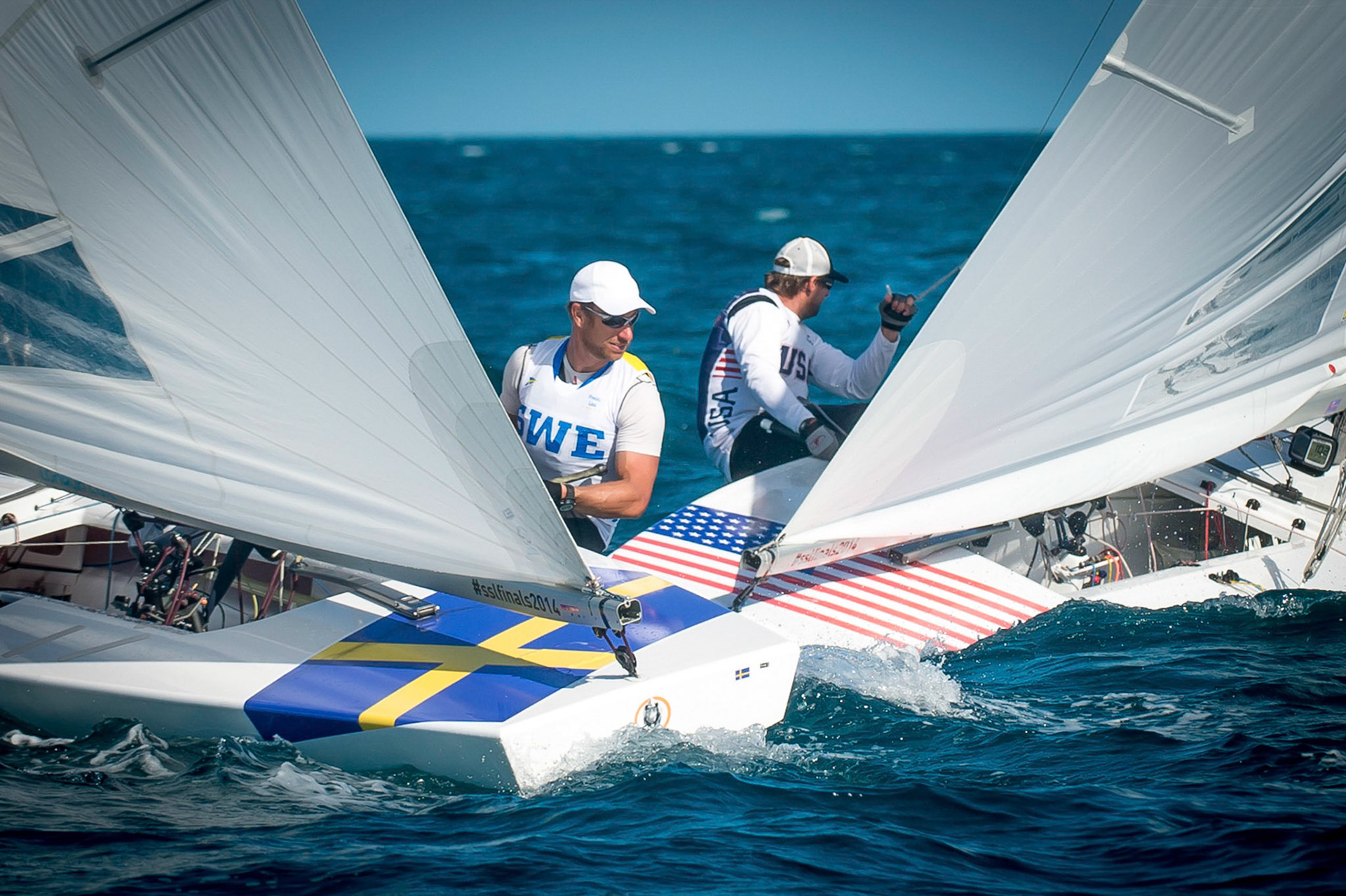 Bow no: 99 // Sail no: SWE 8446 // Skipper: Freddy Loof, SWE // Crew: Anders Ekstrom, SWE; Bow no: 09 // Sail no: USA 8481 // Skipper: Mark Mendelblatt, USA // Crew: Brian Fatih, USA