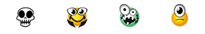 Animated emoticons Skull, Vampire, Zombie, Cyclops