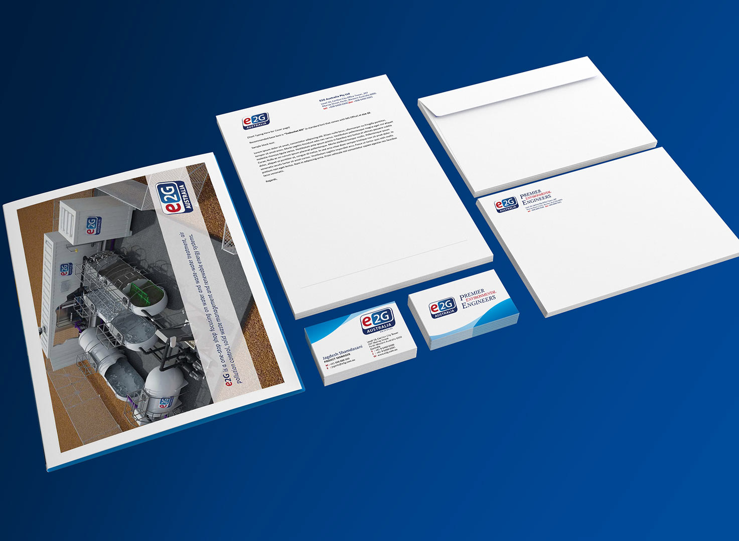 e2g stationary and brochure