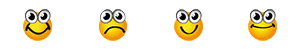 Animated emoticons Happy, Sad, Wink, Laugh