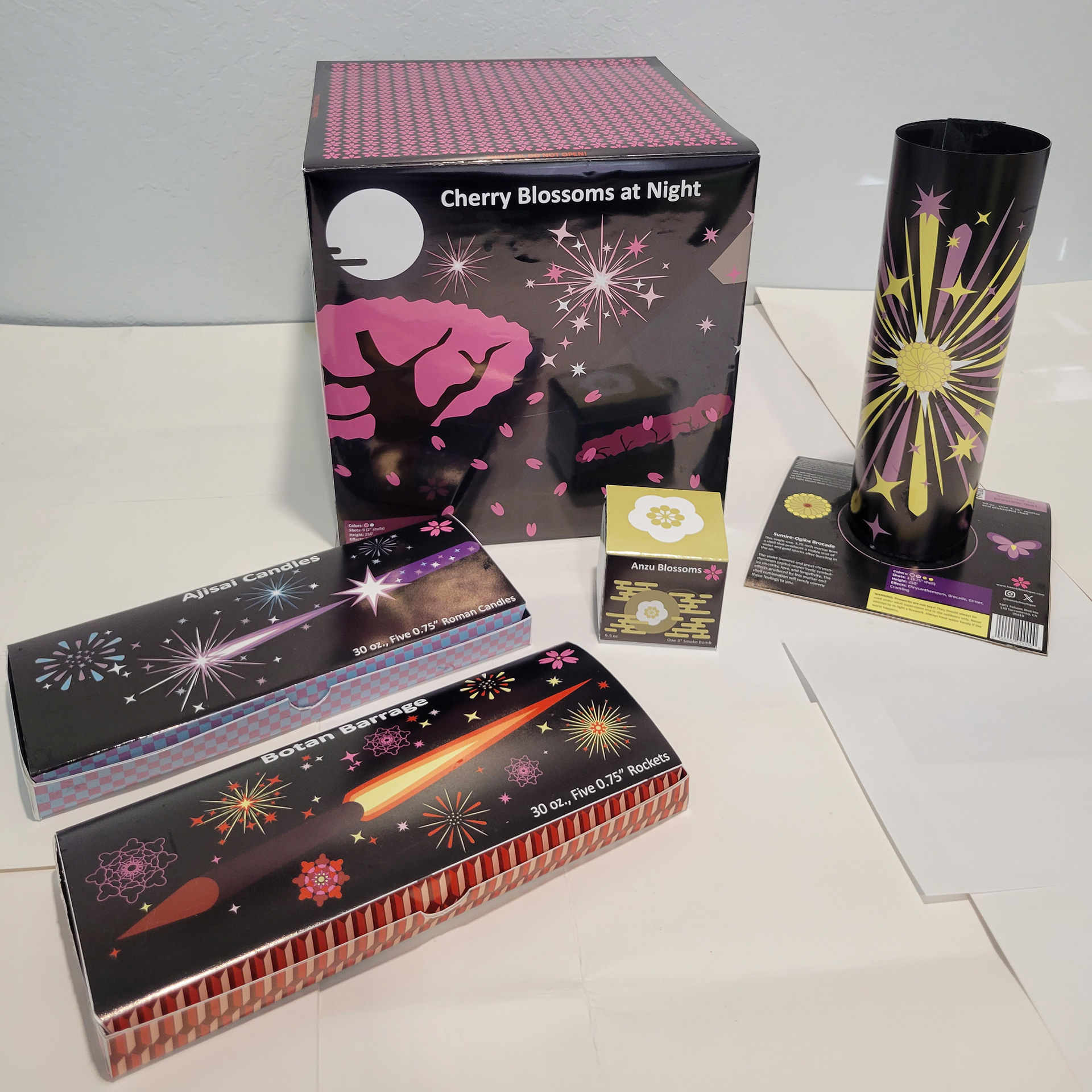 All five packages designed for this project.
