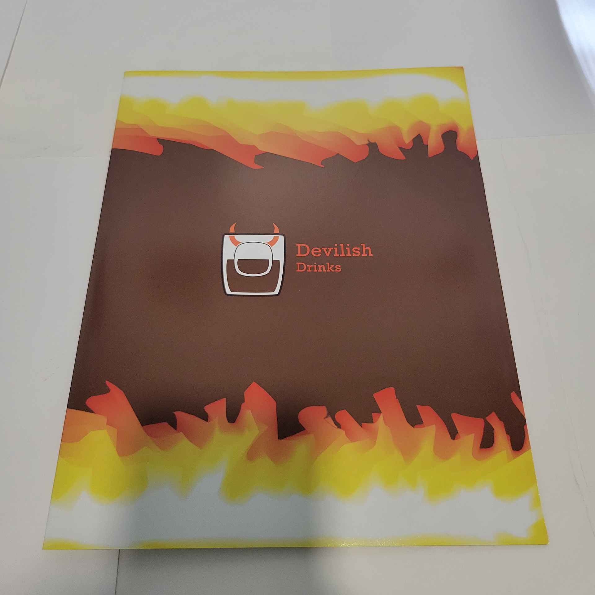 Front cover shot of the physical menu.