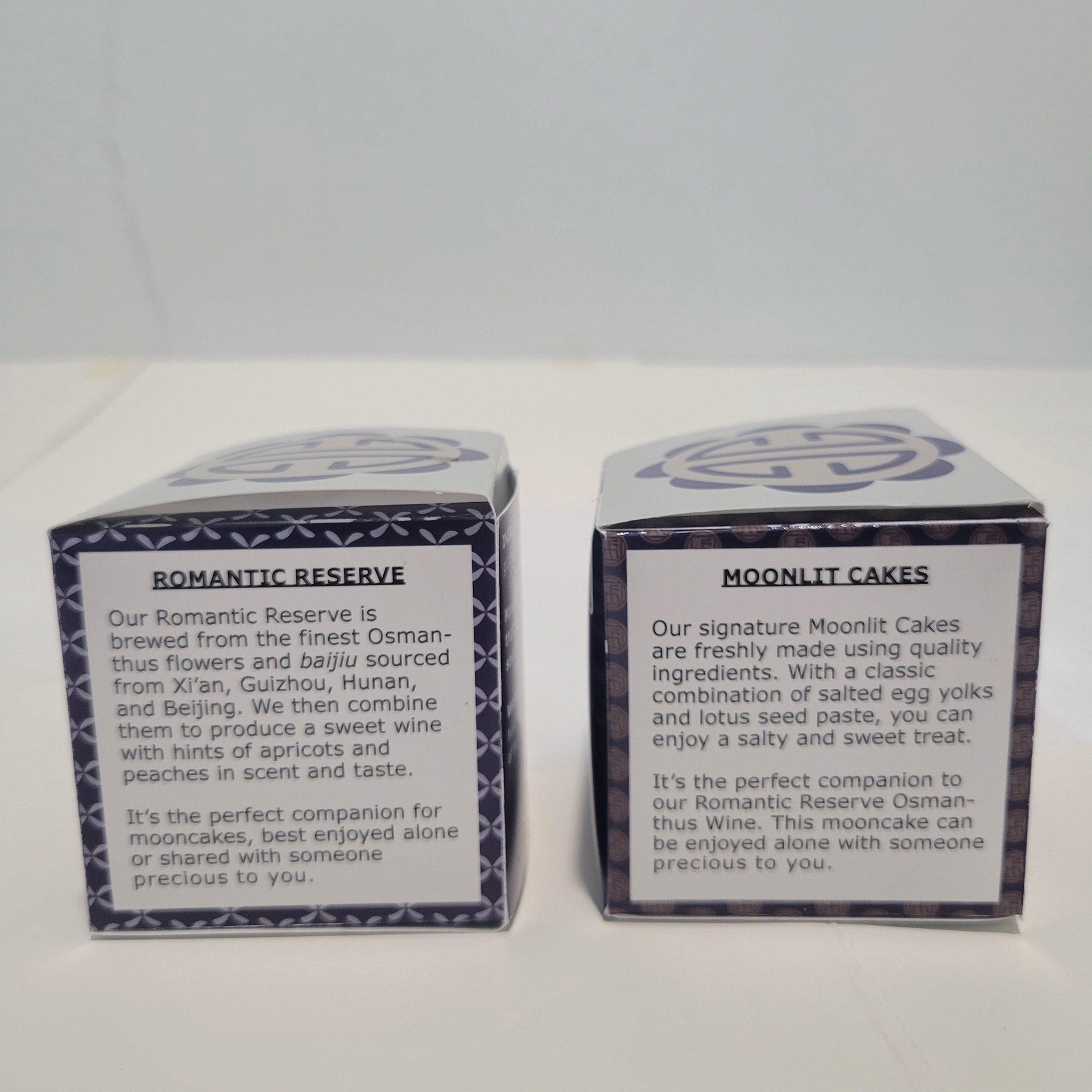 Product descriptions for each box.