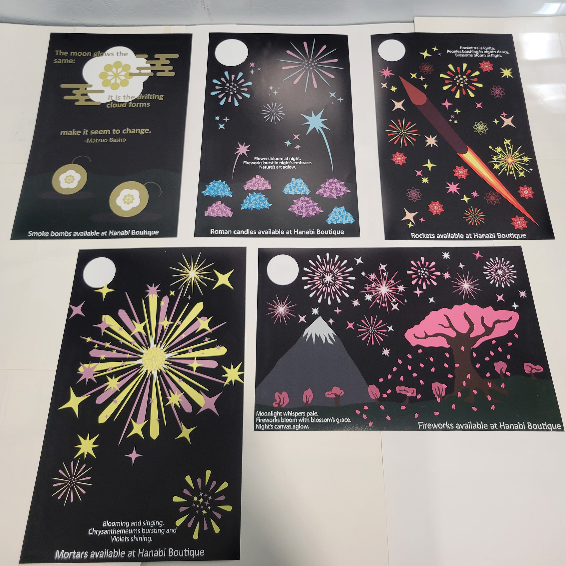 All five posters designed for this project.