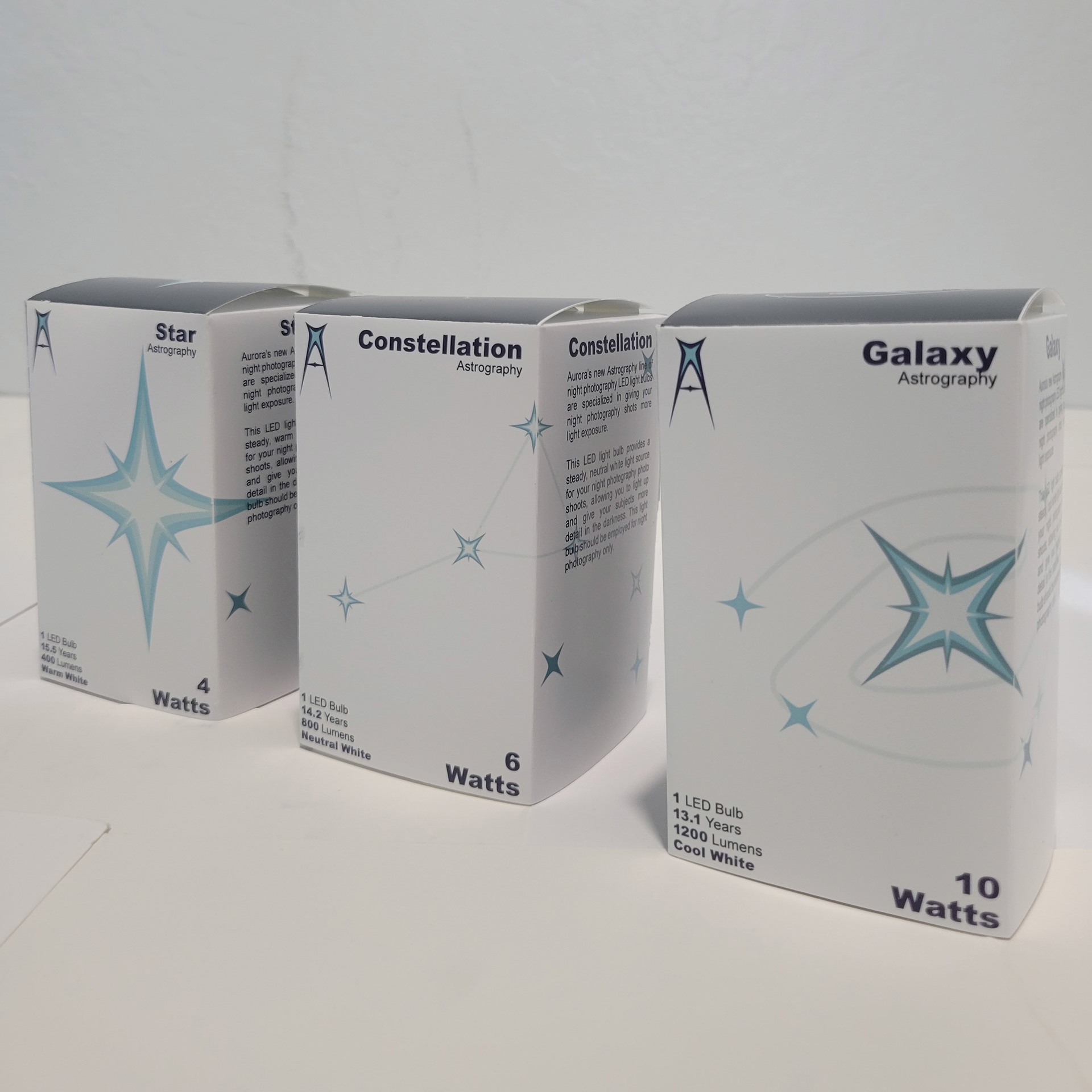 The fronts of the physical packages on display.