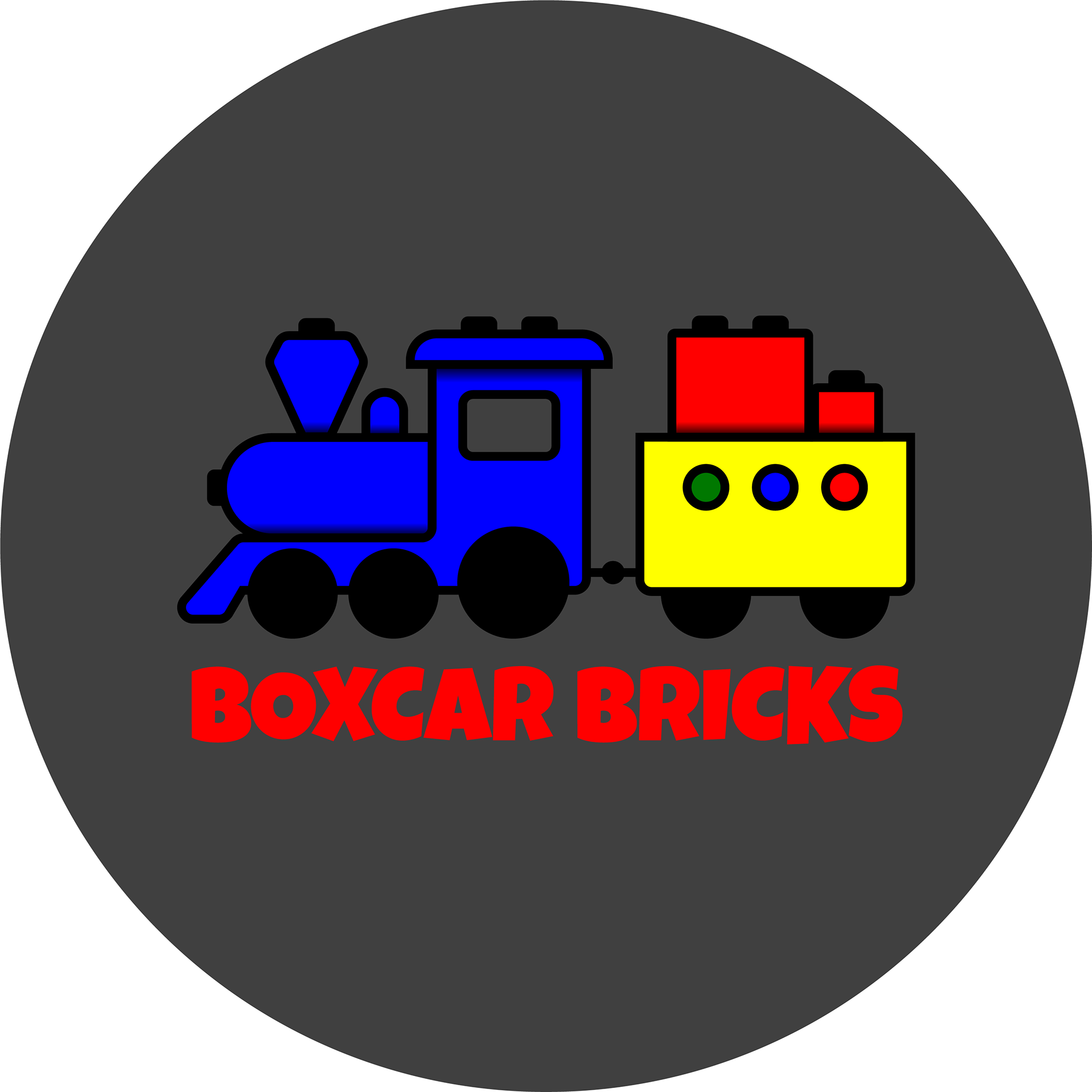 Boxcar Bricks Logo Dark Grey Circle