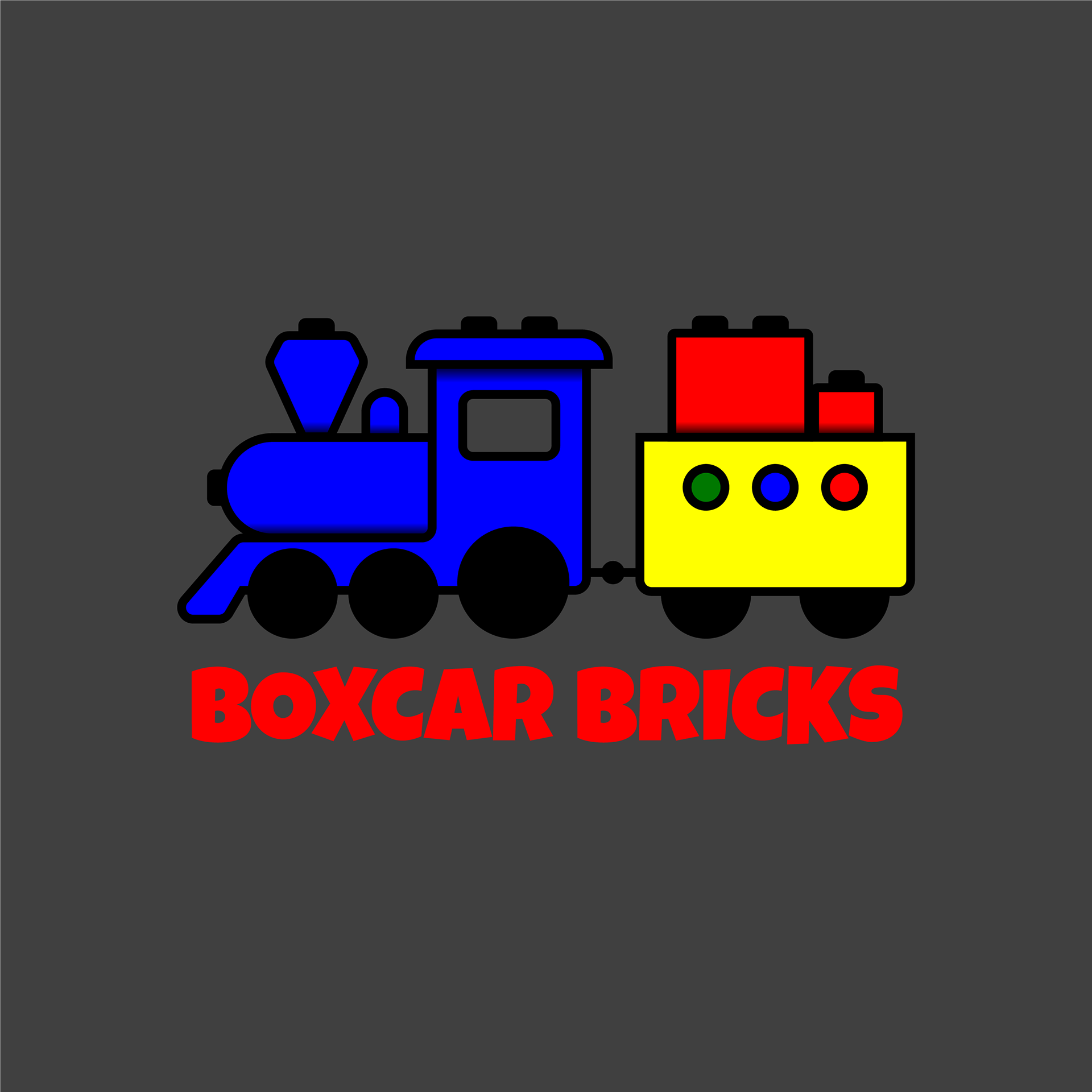 Boxcar Bricks Logo Dark Grey Square
