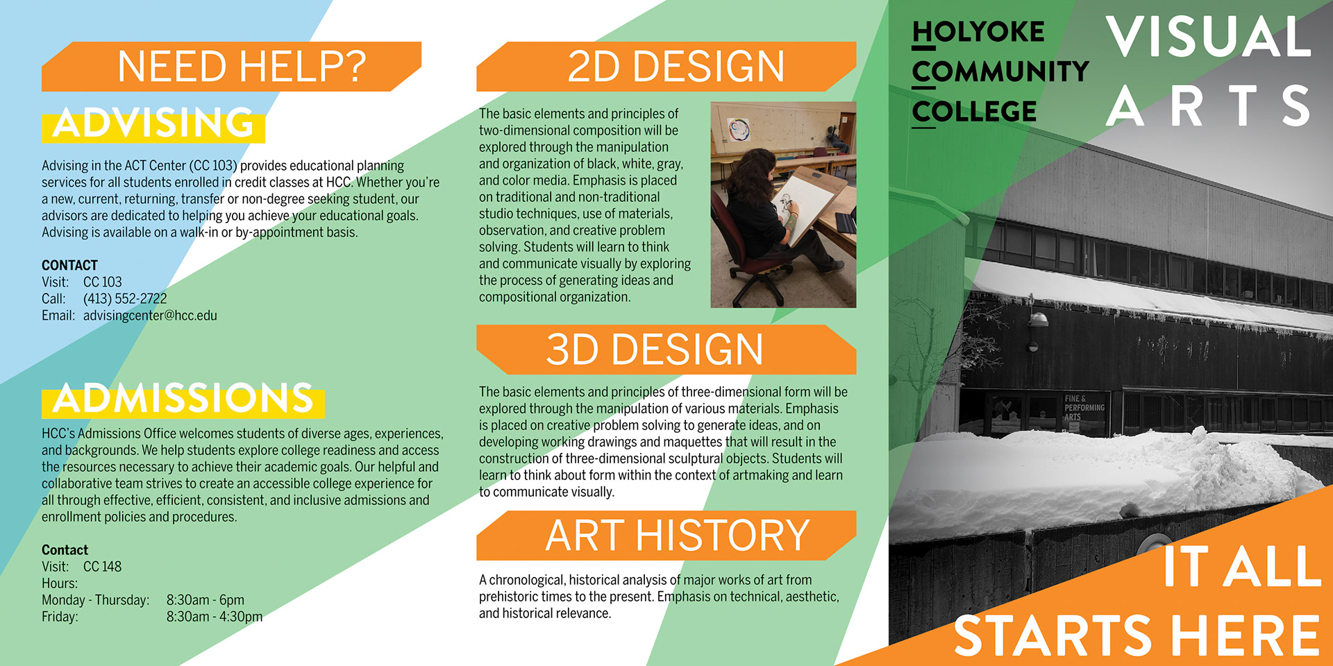 HCC Visual Arts Info Pamphlet Side A