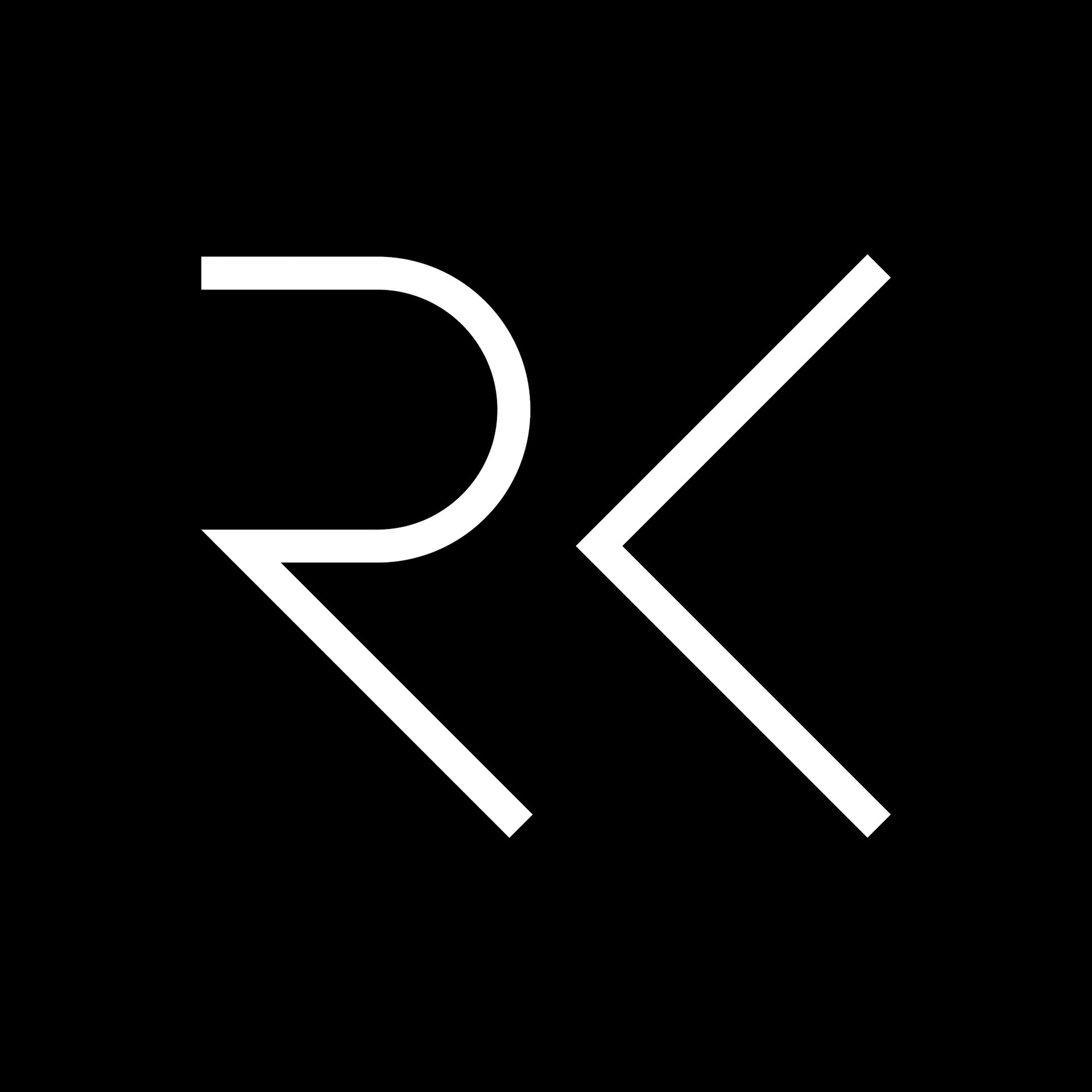 RK Logo White on Black