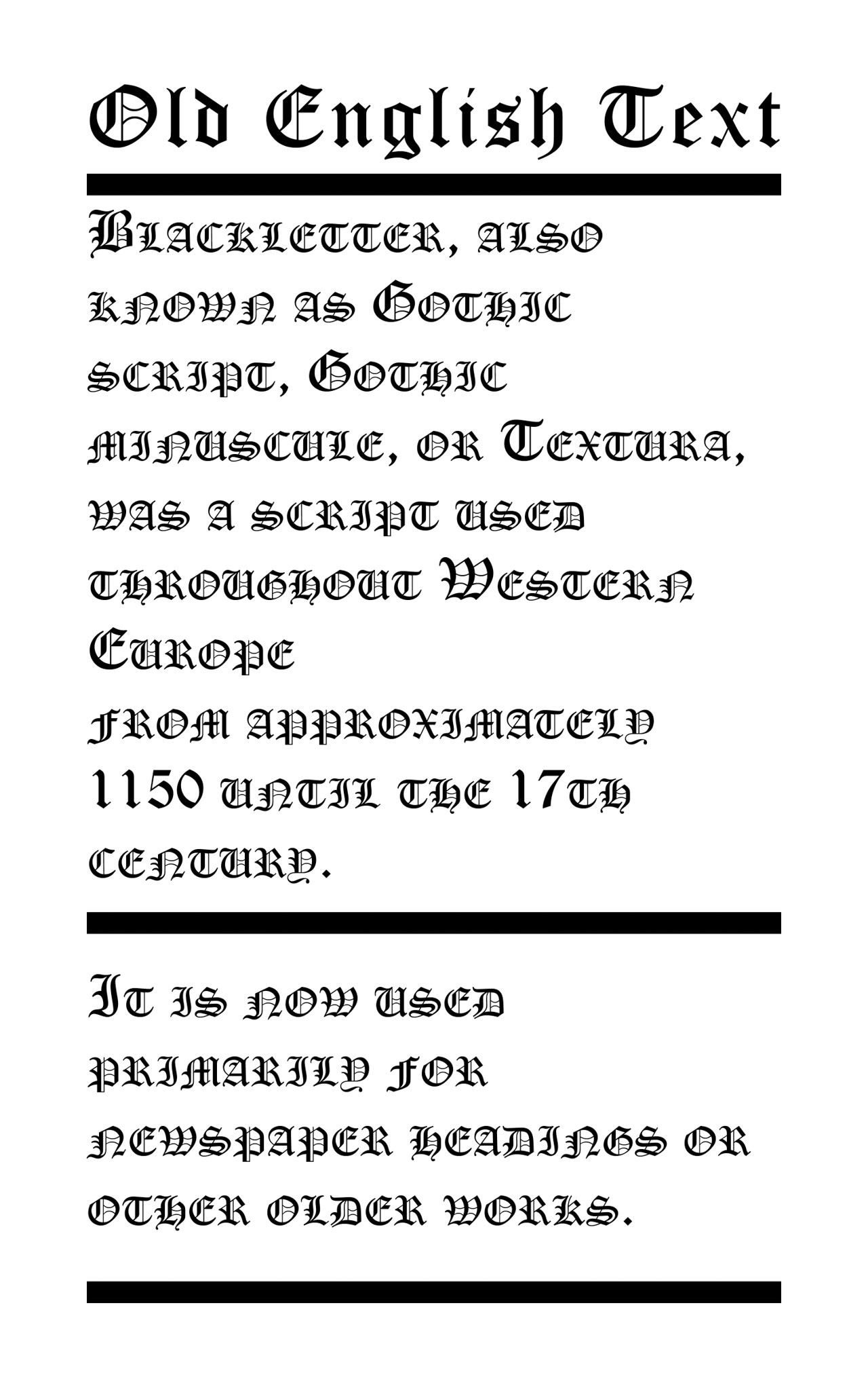 Typeface Study - Old English Text