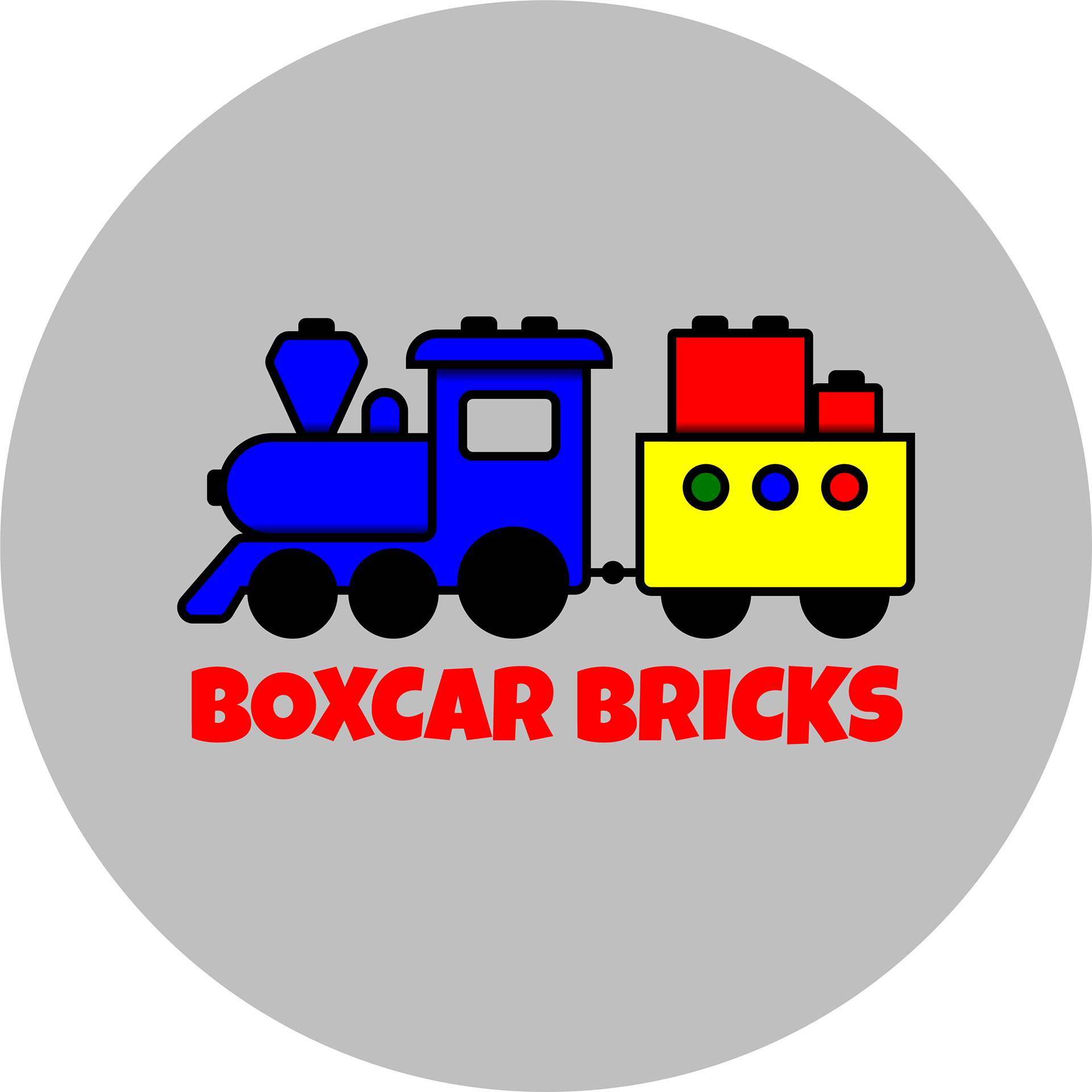 Boxcar Bricks Logo Light Grey Circle