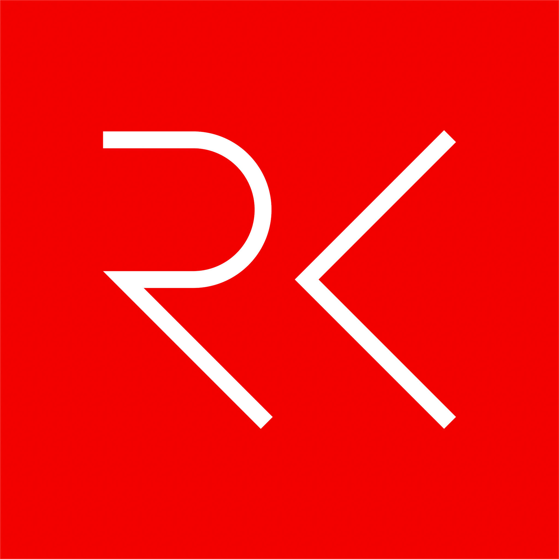 RK Logo White on Red