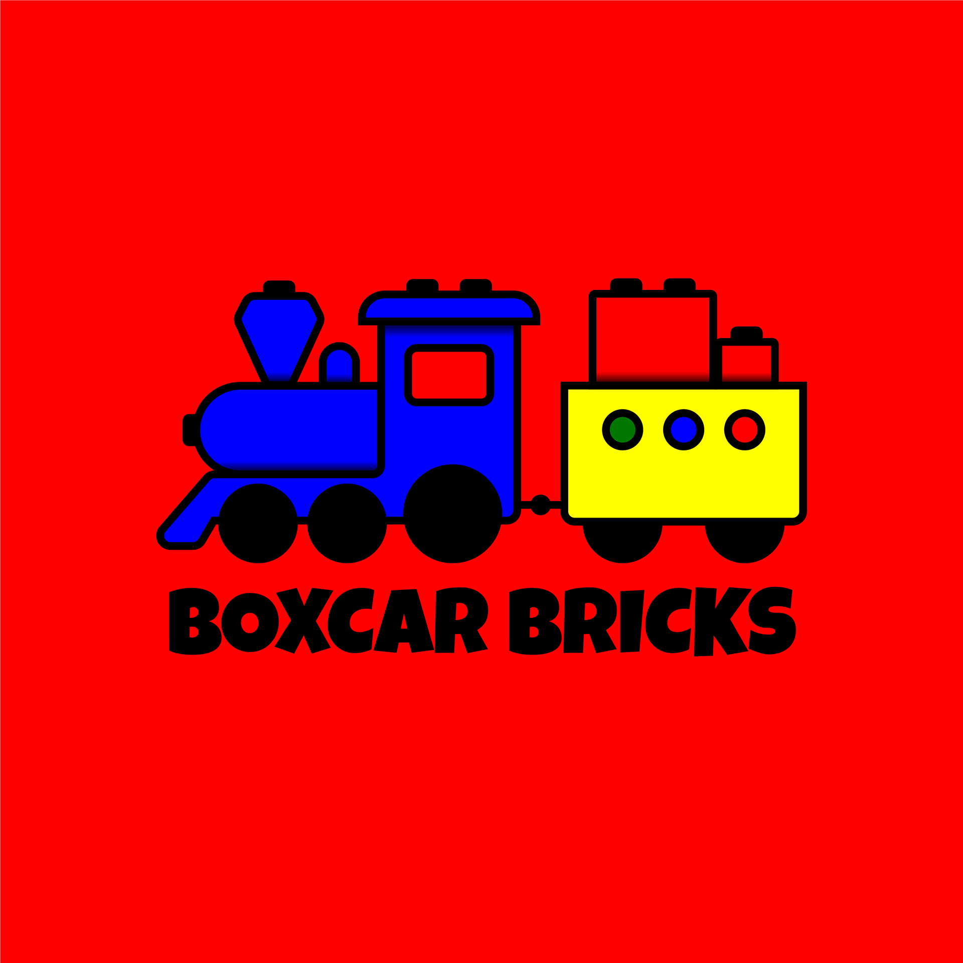 Boxcar Bricks Logo Red Square