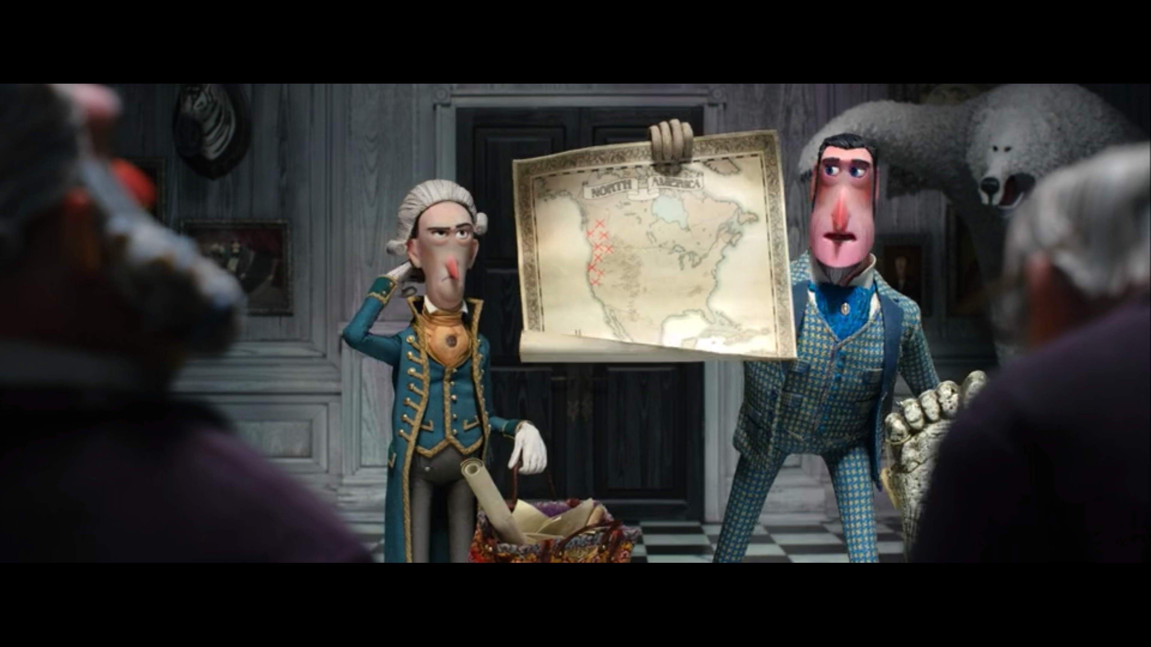 Film still from interior Optimates Club Room