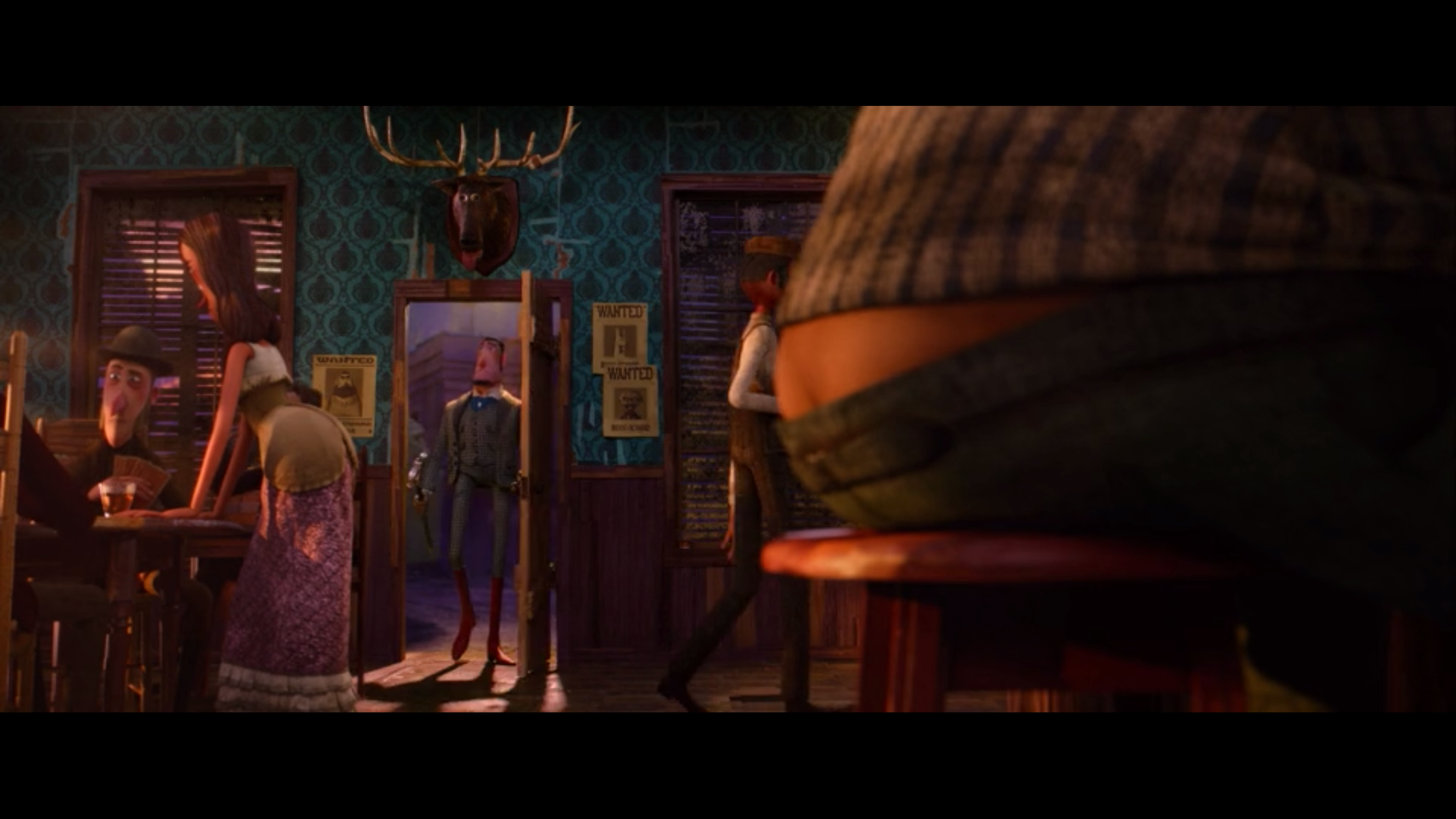 Film still from interior McVitie's Saloon