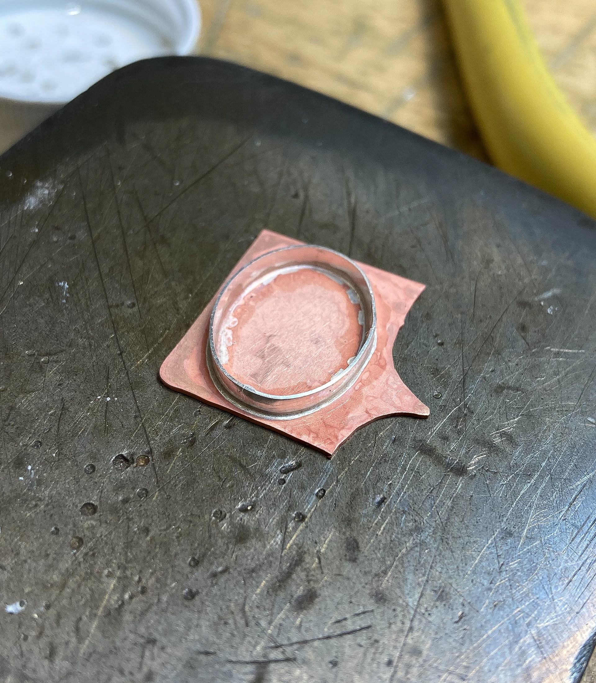 Bezel soldered to plate