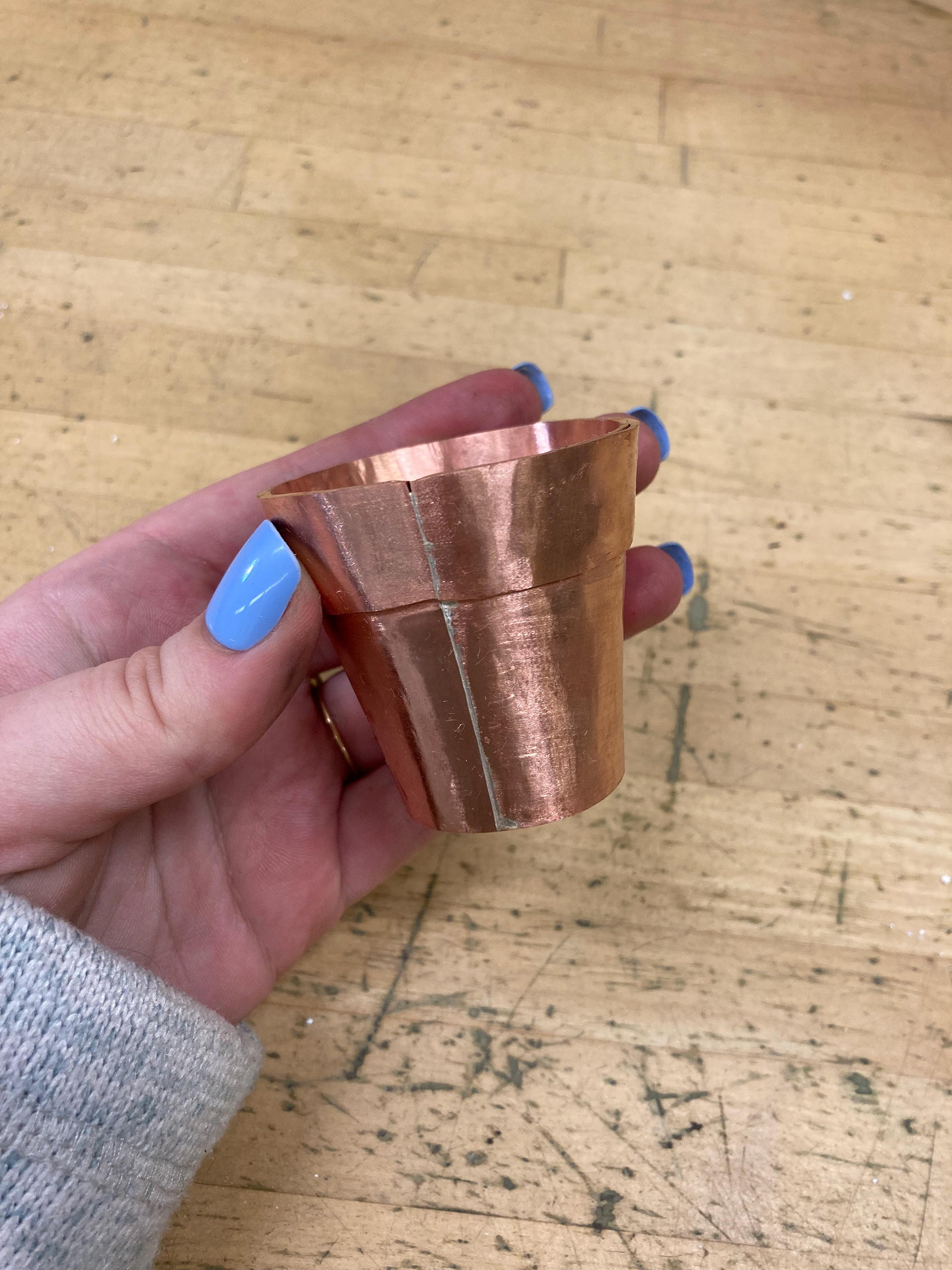 Pot is shaped and filed
