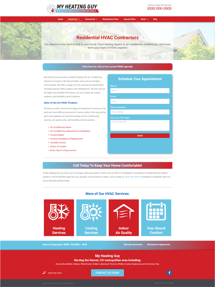 Residential Services Landing Page