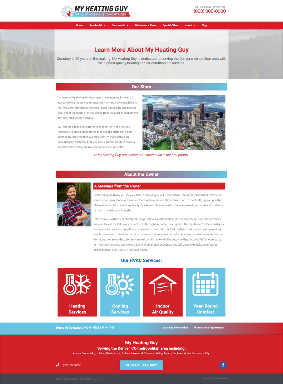Our Story Page Design