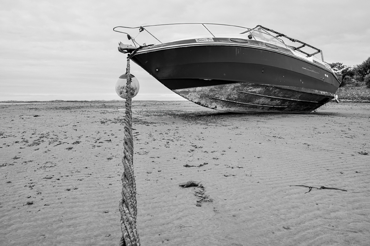 Ravenglass Sands, Boat at Anchor