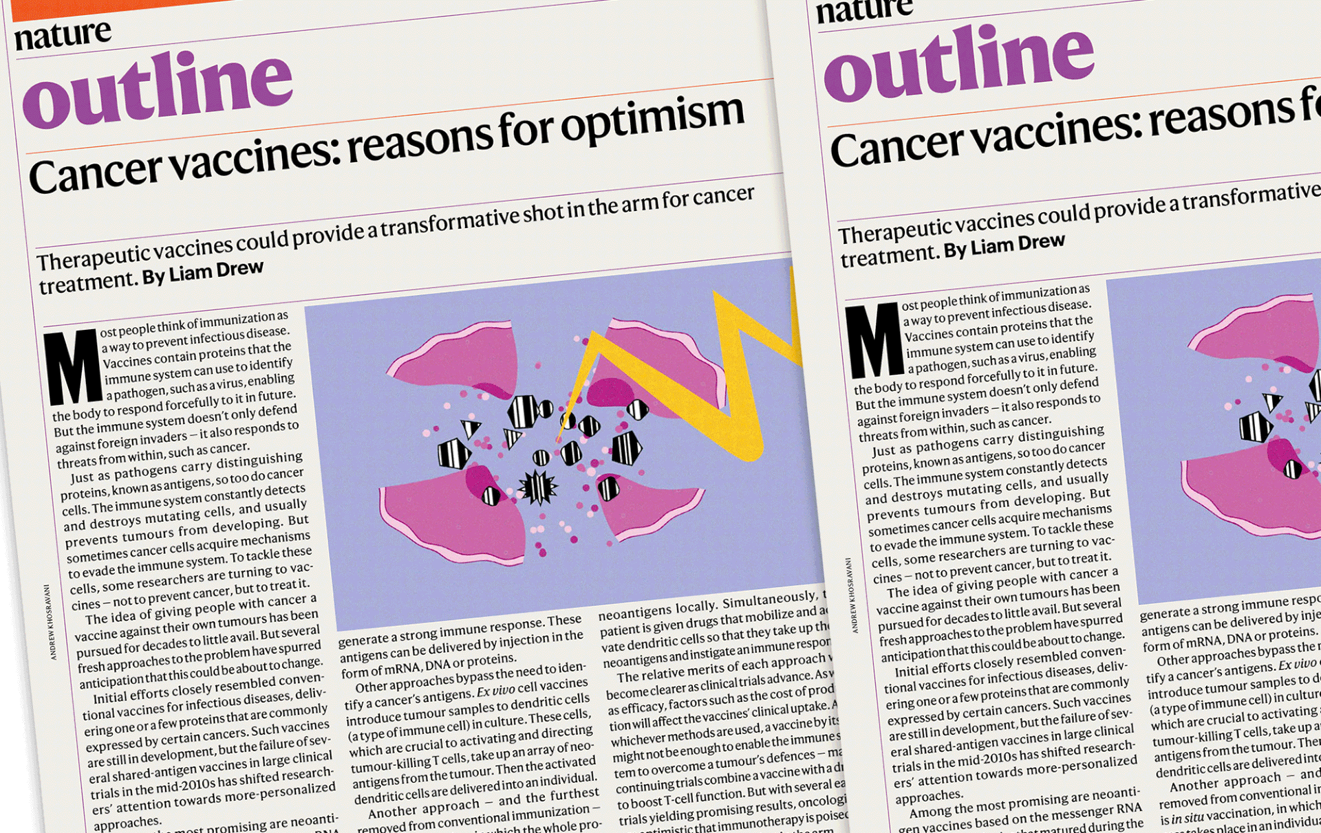 Infographic article for esteemed Nature supplement, Nature Outline