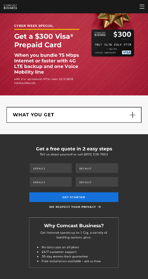 Landing Page - Tablet