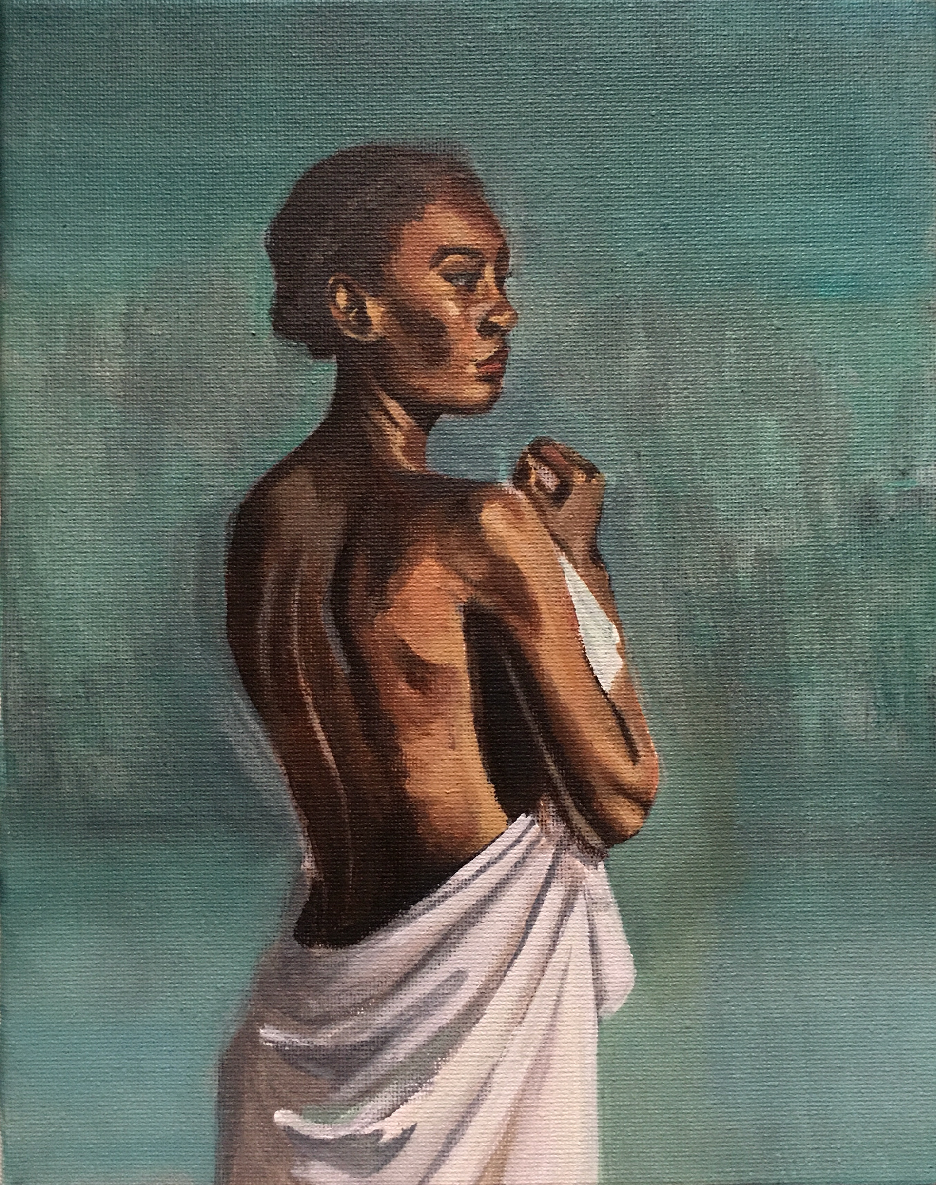Lady of the Lake Figure Practice / Acrylic paint on canvas / 8" x 10" / 2023