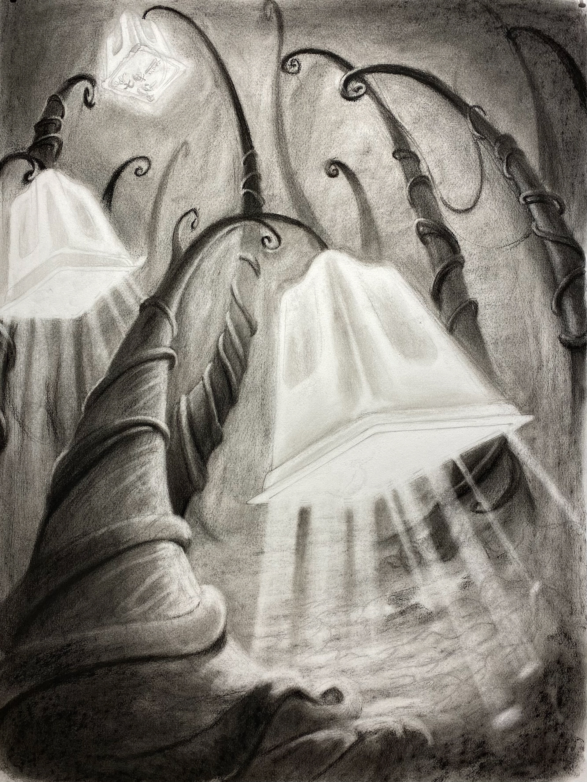 3-point Perspective Charcoal drawing /