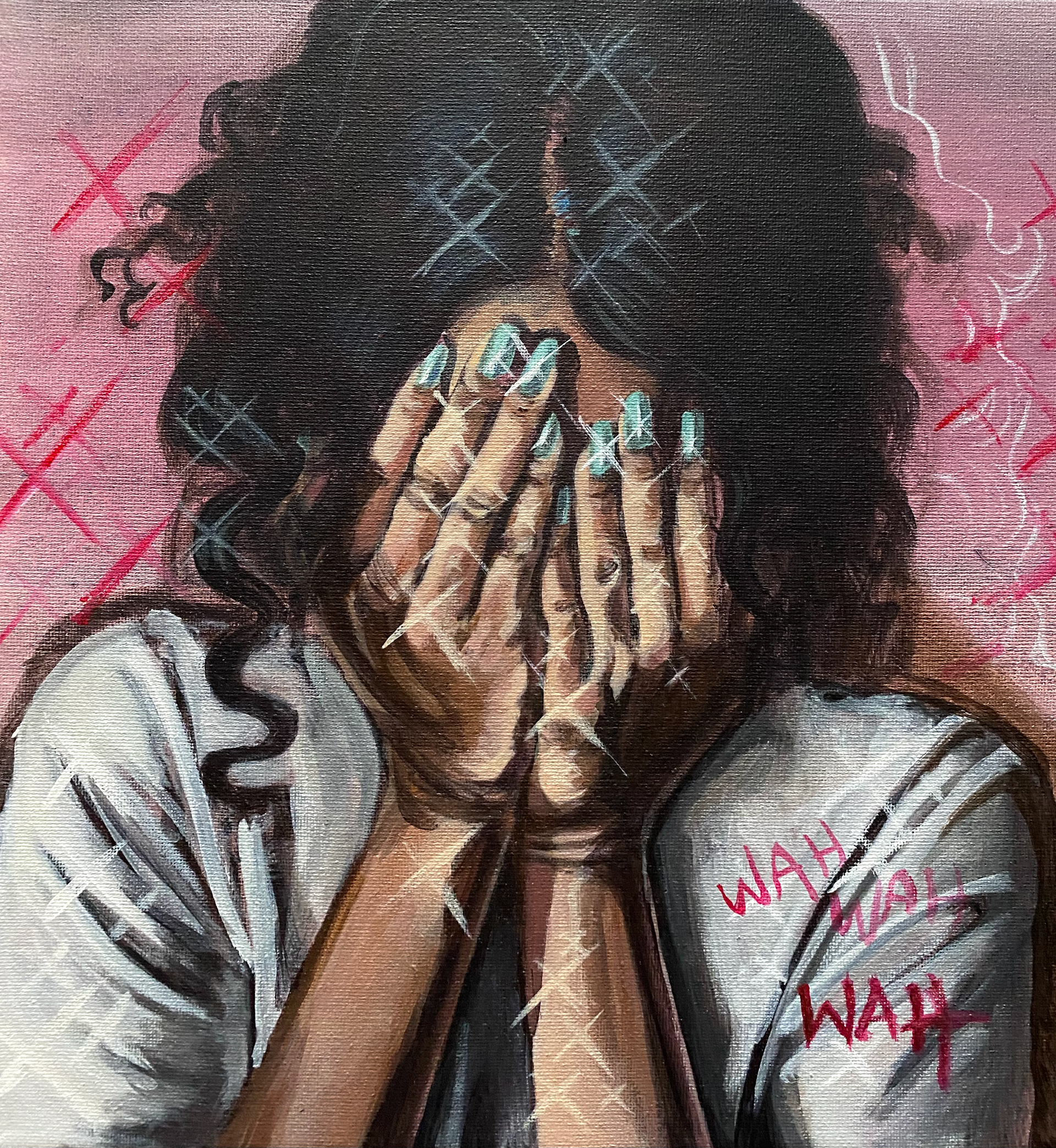 Red, White & Gloom / Acrylic on canvas / 2023