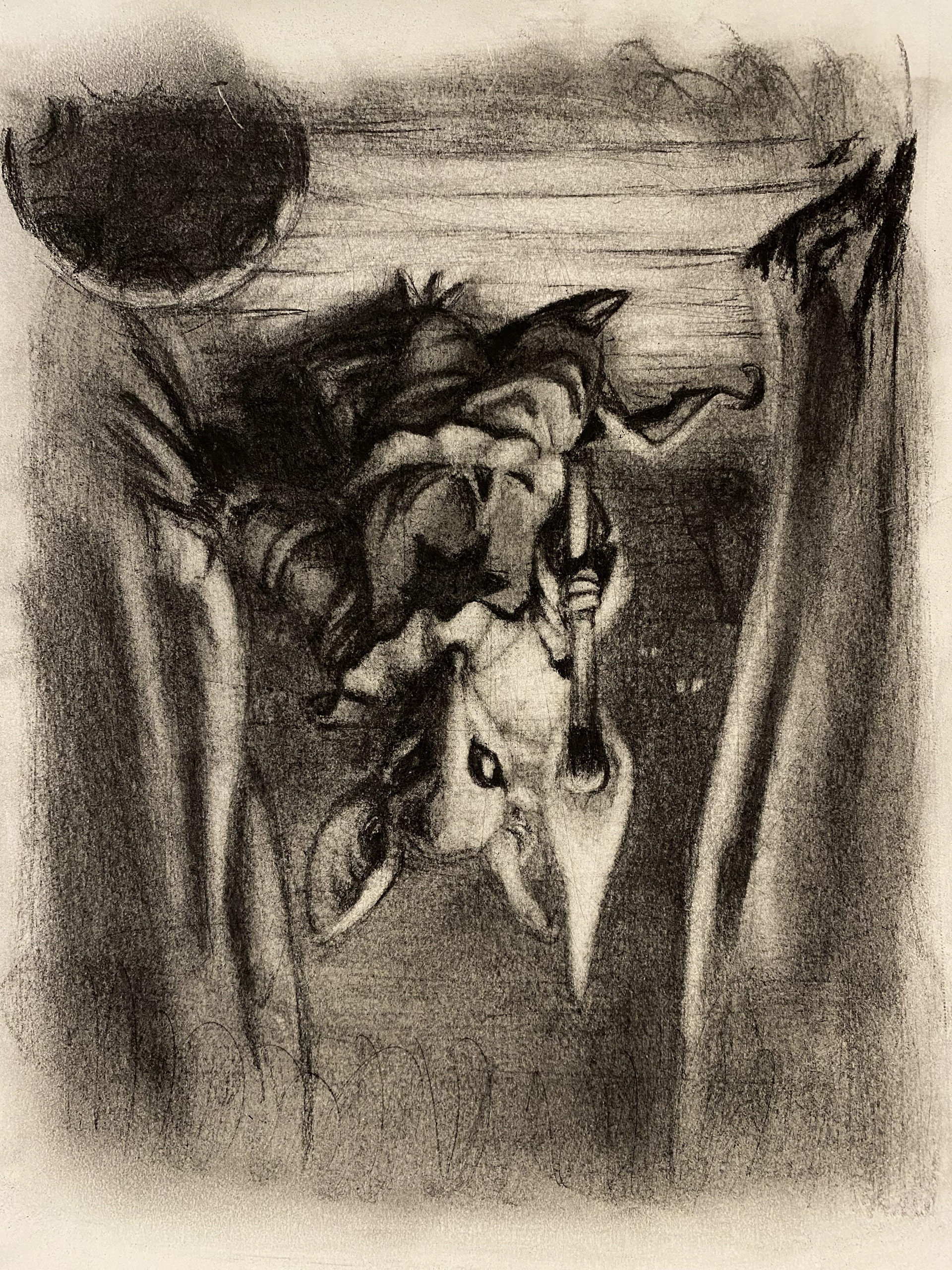 The Marvelous Mischievous Mouse Cover Illustration / Charcoal on Canson Sketchbook Paper / 9" x 12" / 2024