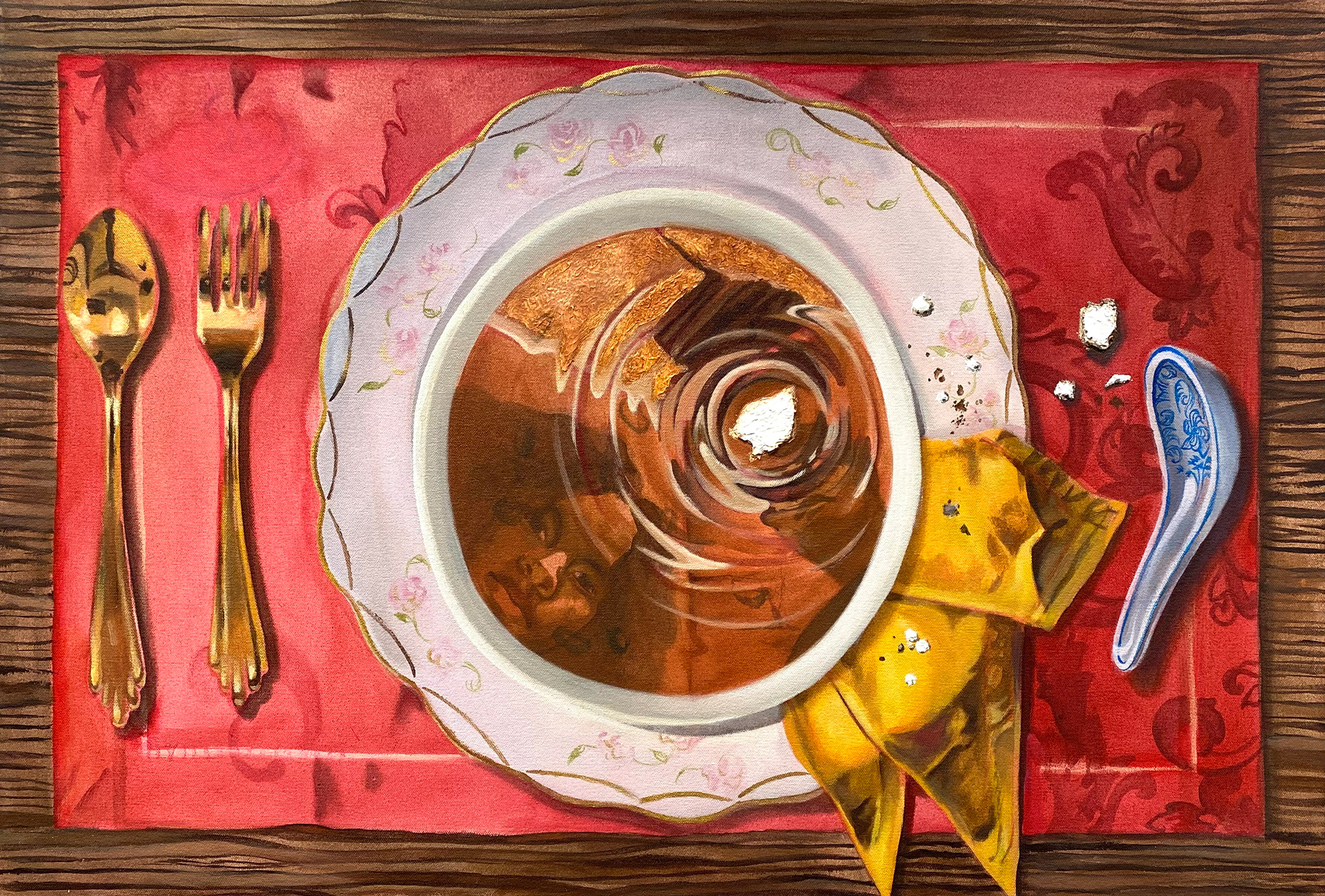Ceiling Soup / Acrylic on Canvas / 21 1/2" x 30" / 2024