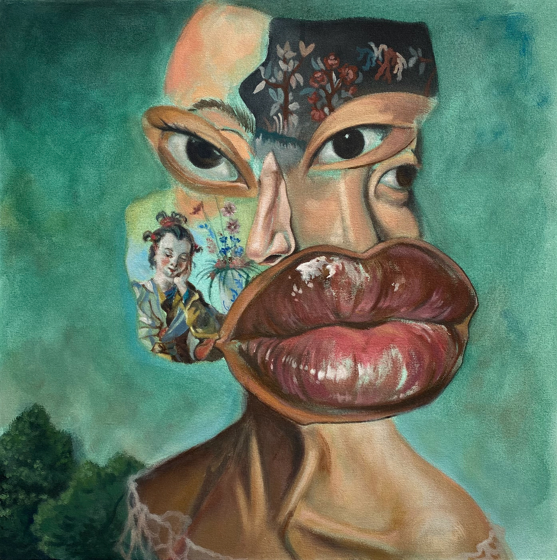 Face Claim / Acrylic on canvas / 23" x 23" / 2024