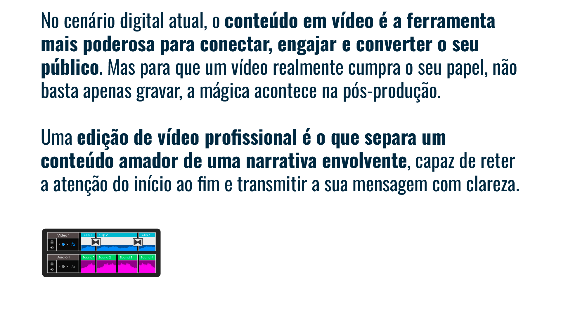 No cenário digital atual, o conteúdo em vídeo é a ferramenta mais poderosa para conectar, engajar e converter o seu público. Mas para que um vídeo realmente cumpra o seu papel, não basta apenas gravar, a mágica acontece na pós-produção. Uma edição de vídeo profissional é o que separa um conteúdo amador de uma narrativa envolvente, capaz de reter a atenção do início ao fim e transmitir a sua mensagem com clareza. 